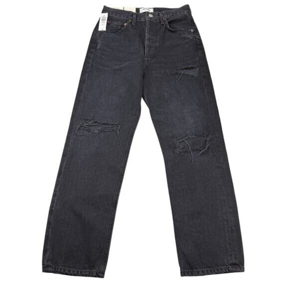 NWT AGOLDE '90s Crop Mid Rise Jean In Bauhaus Size 22 Made In USA - Picture 5 of 12